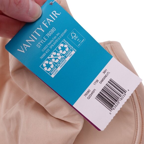 NWT Vanity Fair Beauty Back Full Figure Underwire Minimizer Bra Sz 36H Neutral - Picture 7 of 12